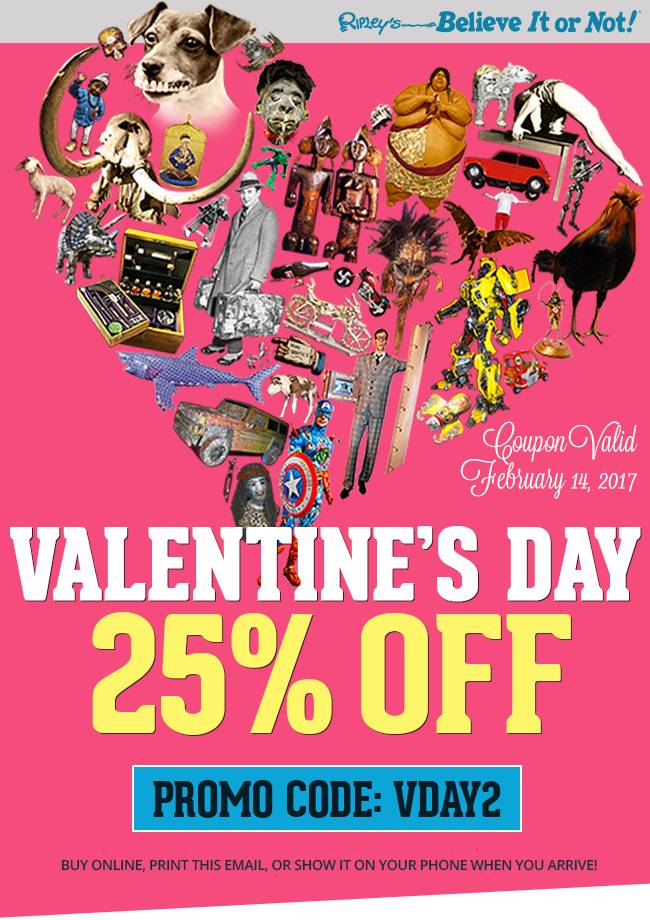 Valentine's day 25 % off promo code.