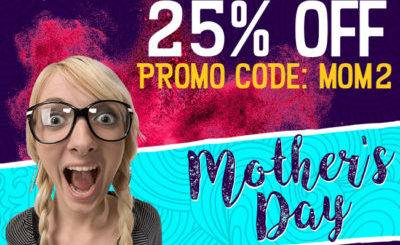 A mother's day flyer with the text 25 % off.