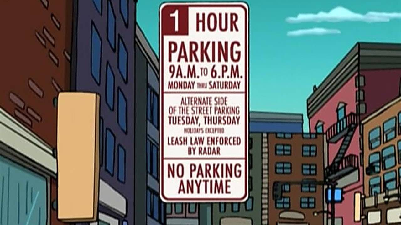 Futurama Parking Sign