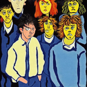 Angry teens in the style of Vincent Van Gough