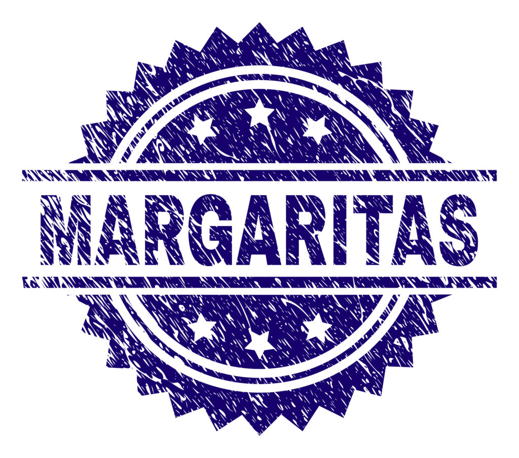 Margaritas rubber stamp on a white background.