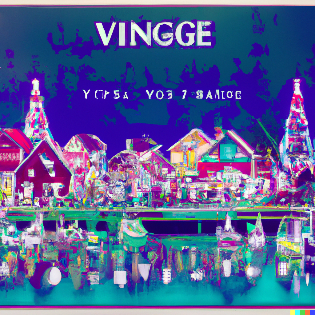 Discover a colorful image of Baltimore, with the words "vintage" capturing the essence of its vibrant and Best Parking Spot during the Baltimore Christmas Experience.