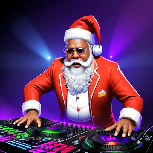 Baltimore Beats December, a Santa Claus DJ captivates the crowd in Baltimore with his infectious beats on the DJ deck.