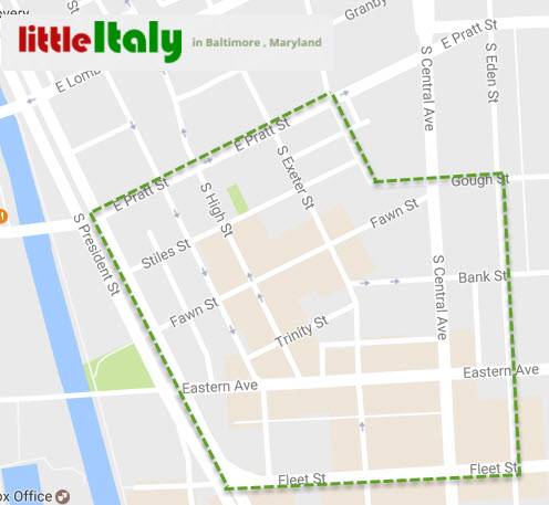 littleitalymap | Baltimore Parking Garage | Inner Harbor Parking