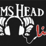 Rams head live logo on a black background.