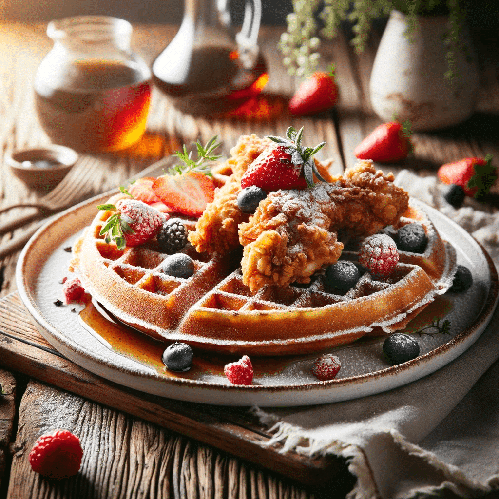 If you want to indulge in the perfect combination of sweet and savory, make sure to visit Miss Shirley's Cafe. Their delectable waffles topped with chicken and berries are a true delight for your