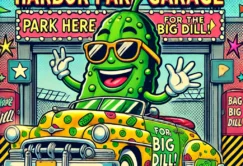 Big Dill Driving into Harbor Park Garage